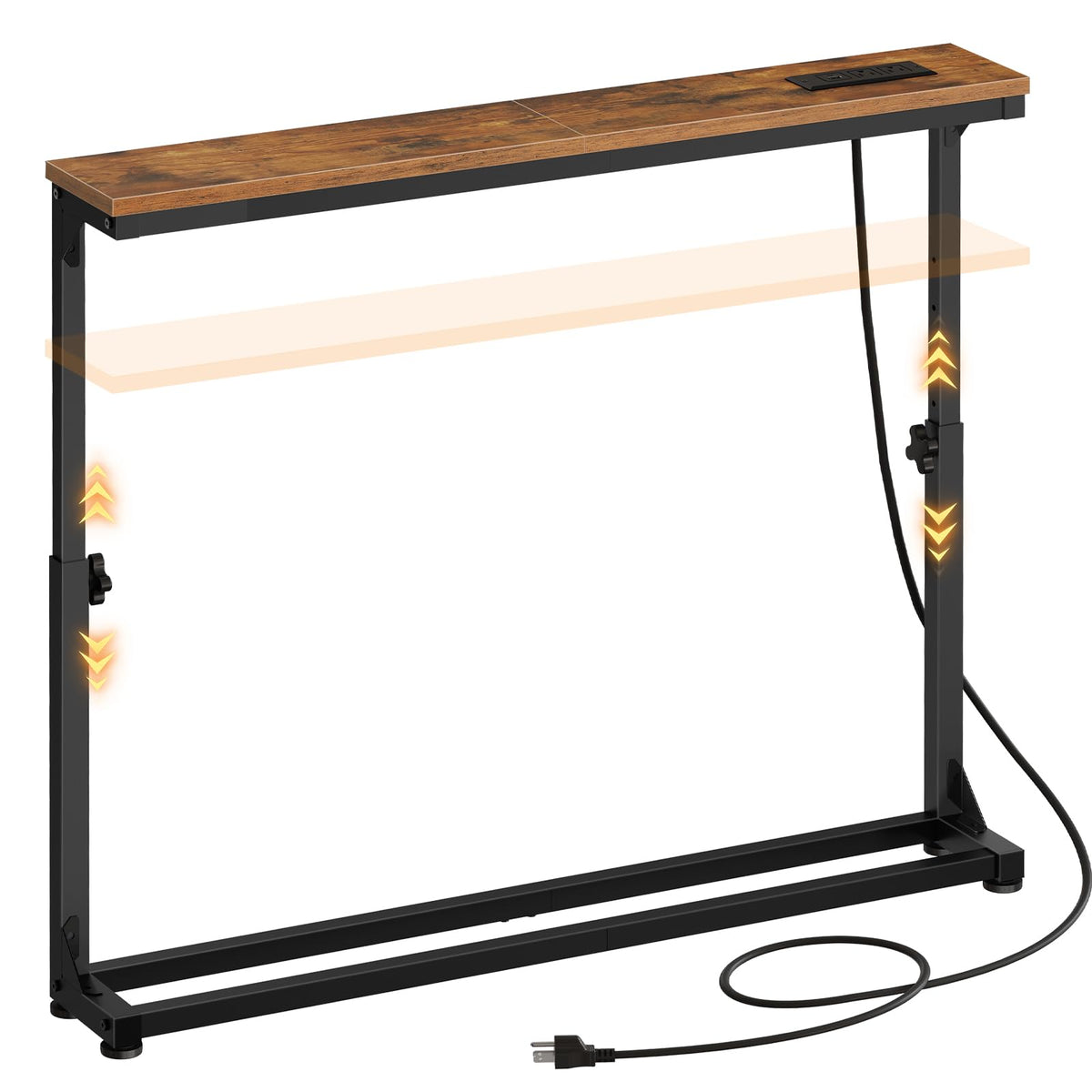 HOOBRO narrow console table behind couch adds extra surface and storage