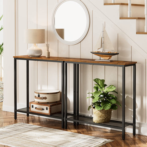 HOOBRO living room side table provides accessible surface for remotes and lamps.