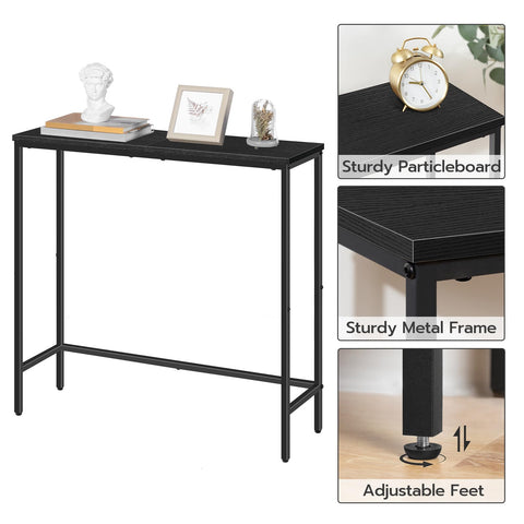 HOOBRO Narrow Console Table metal frame detail in industrial style