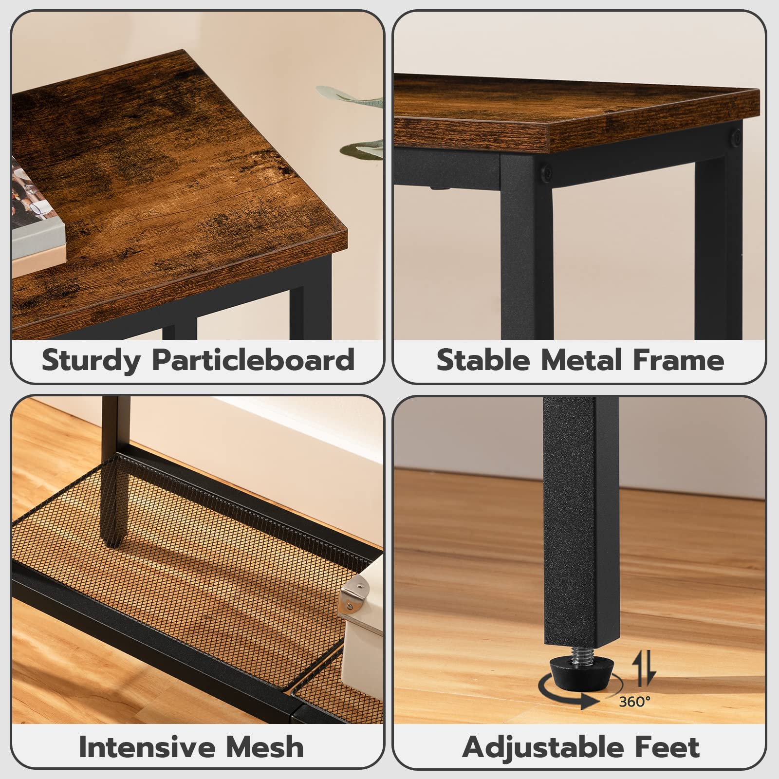 HOOBRO metal frame emphasizes sturdy construction for daily use.