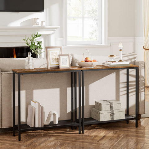 HOOBRO plant display console table brightens a room with a slim footprint.