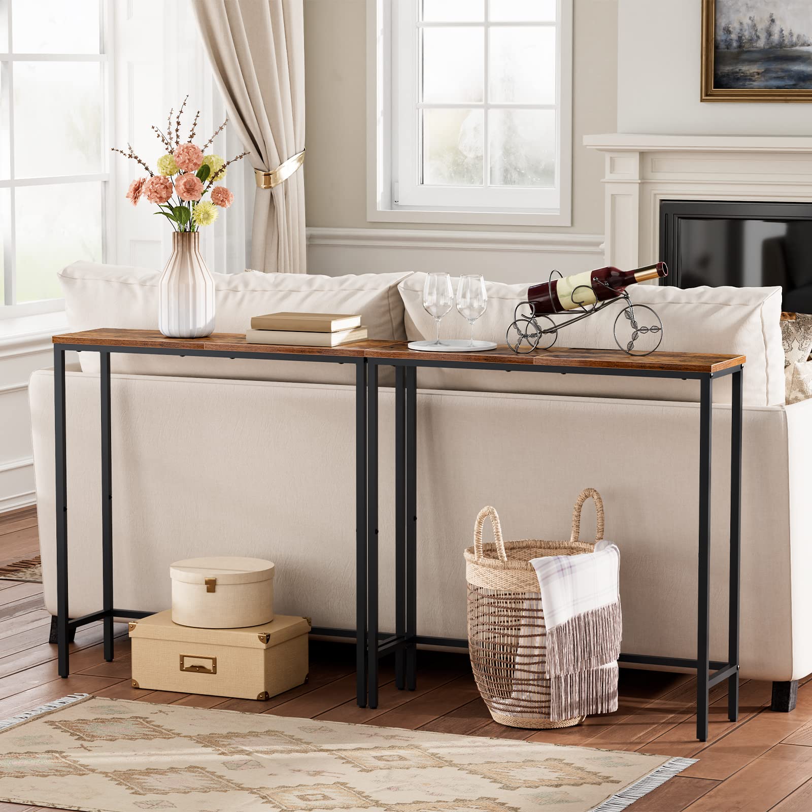 HOOBRO rustic brown and black finish complements modern industrial interiors.
