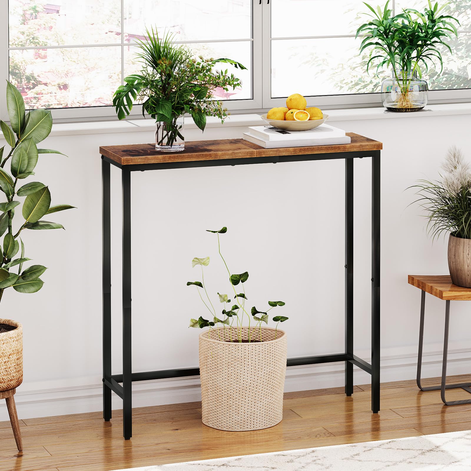HOOBRO 29.5-inch table offers durable shelves for magazines and décor.