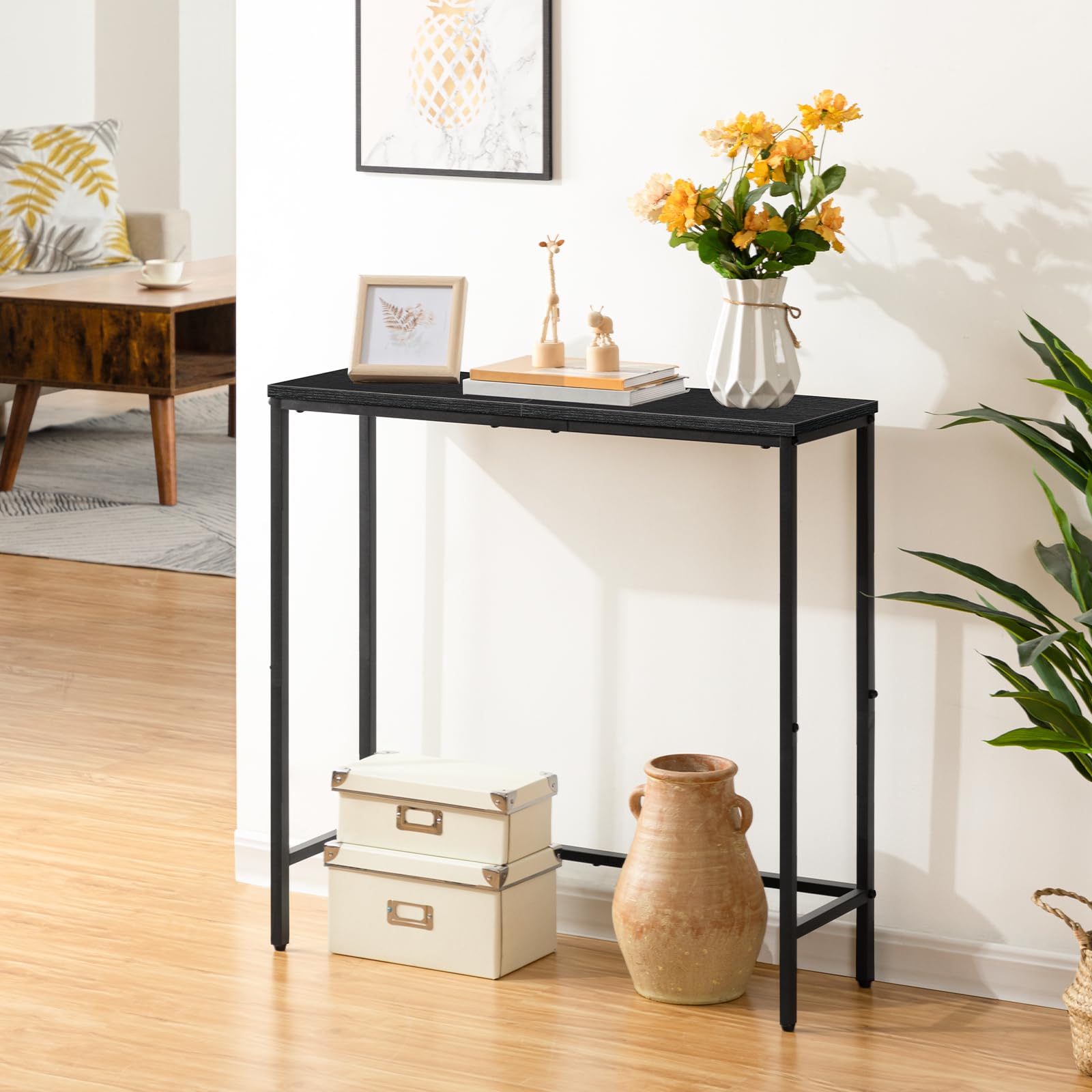 HOOBRO Narrow Console Table top surface arranged for decor and keys