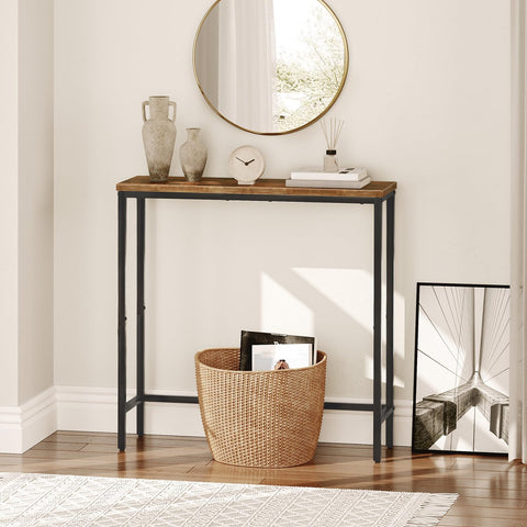 HOOBRO console with display plants by window adds natural light accents.