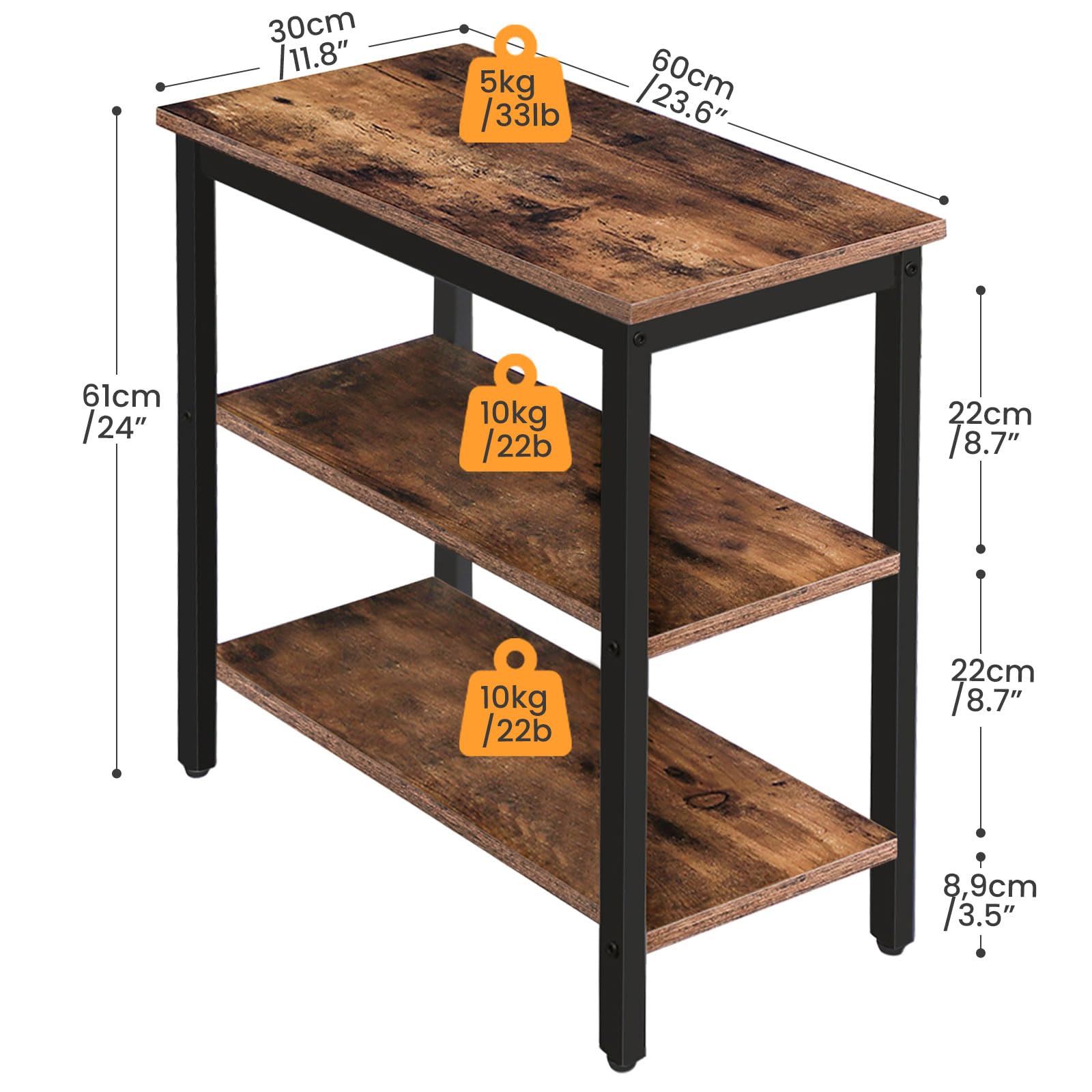 HOOBRO narrow nightstand fits small spaces without sacrificing style.