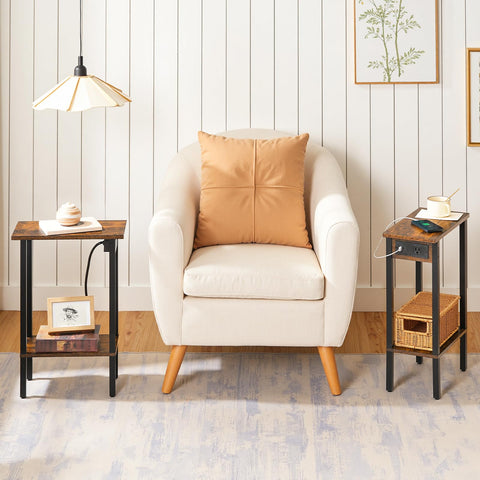 HOOBRO two open shelves provide organized storage beside seating