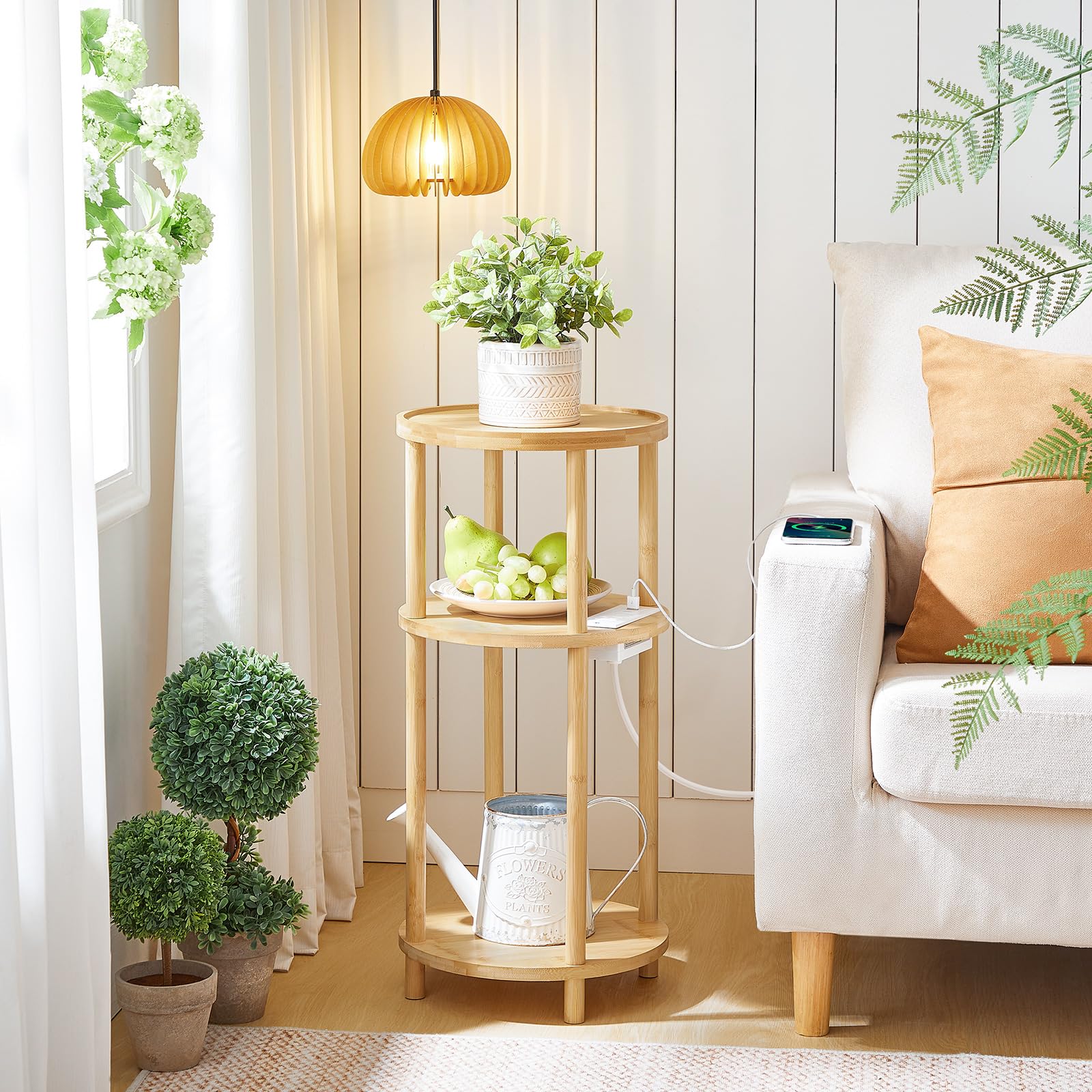 HOOBRO natural bamboo finish adds warm rustic charm