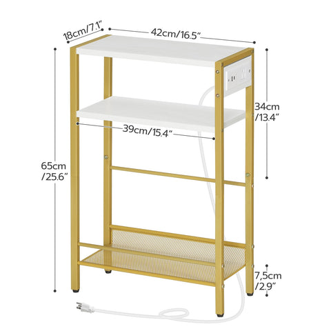 HOOBRO white and gold finish adds modern flair to any living area.