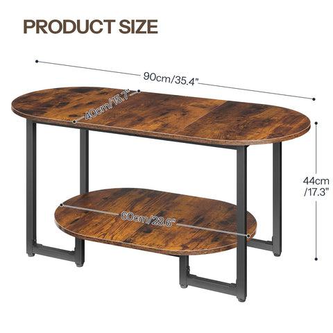 HOOBRO oval coffee table metal frame offers lasting durability with an industrial vibe.