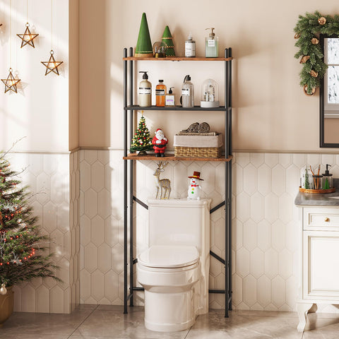 HOOBRO over-the-toilet storage assembly, tool-free setup for quick installation.