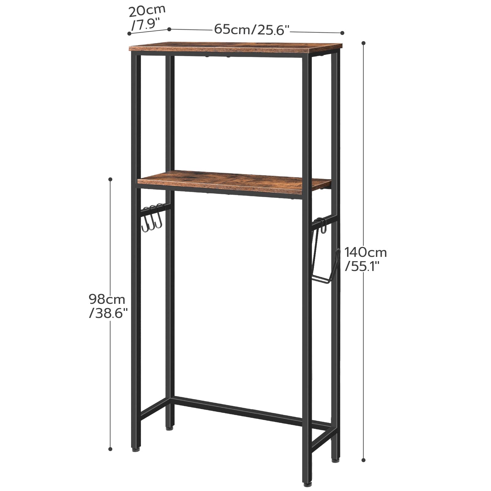 HOOBRO over-the-toilet storage dimensions highlight tall profile for maximizing vertical space