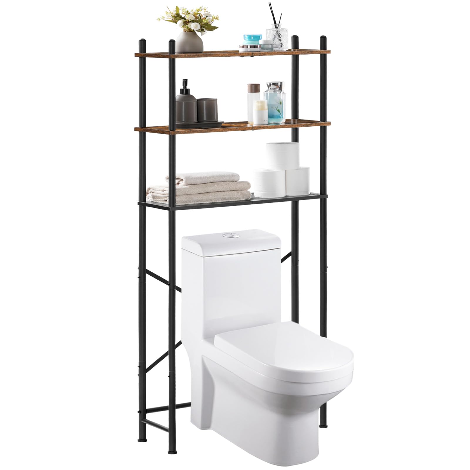 HOOBRO interchangeable shelves enabling flexible towel and product arrangement.