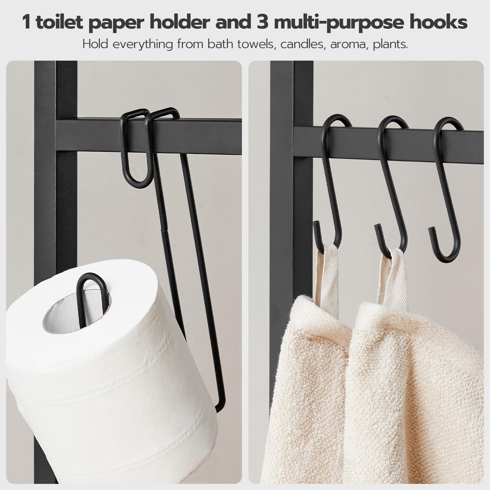 HOOBRO toilet paper hook close-up shows convenient accessibility