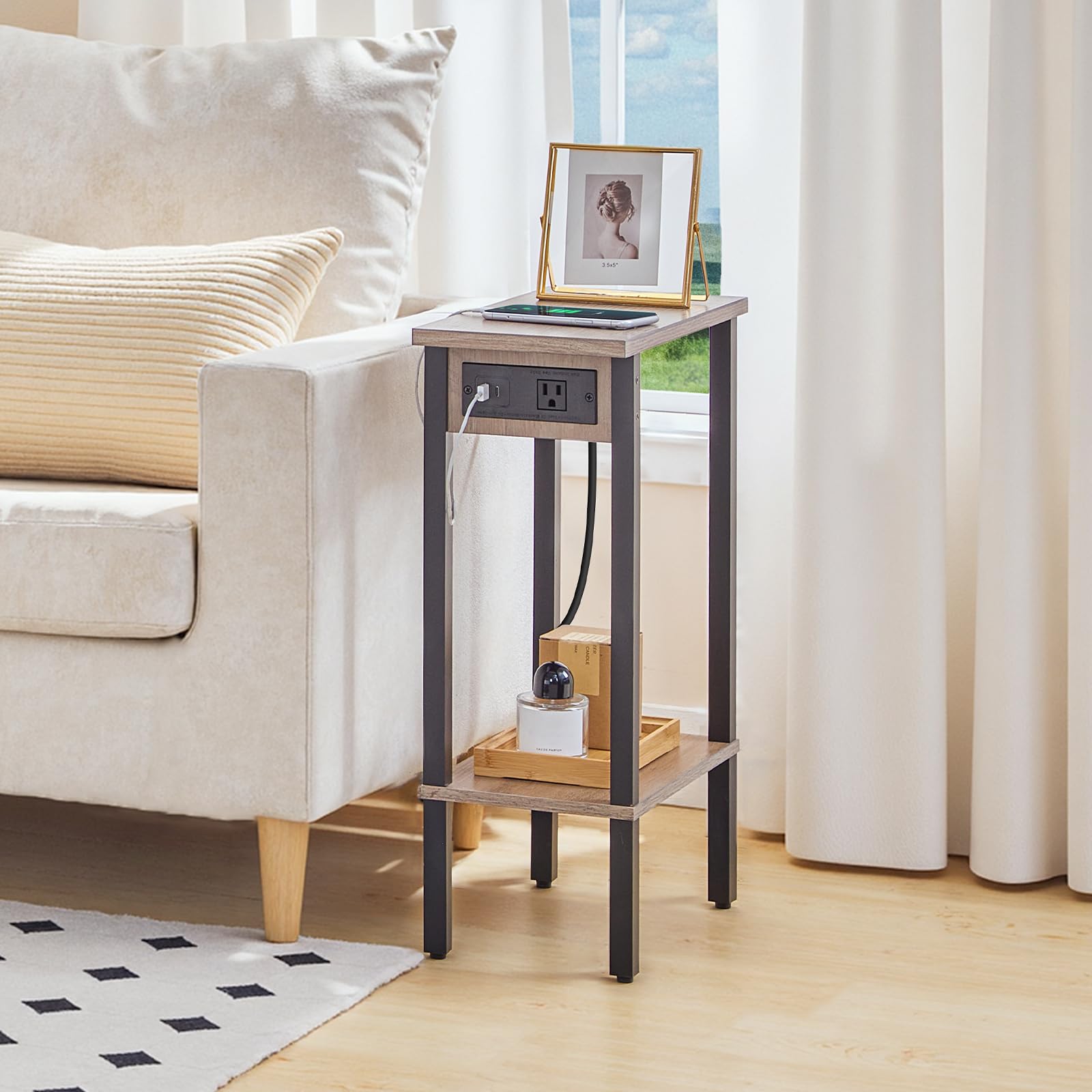 HOOBRO particleboard bedside table with easy-clean, durable finish.