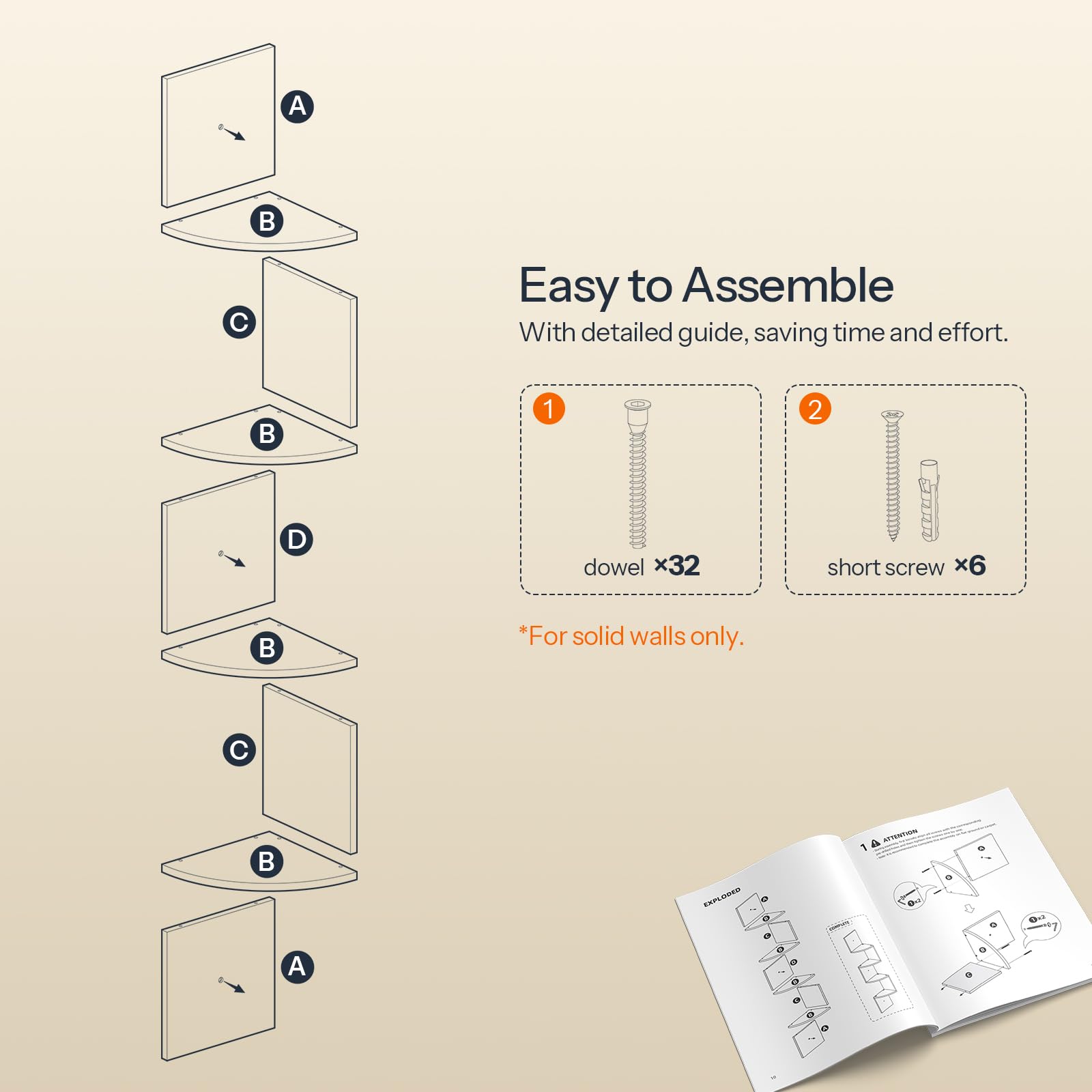 HOOBRO particleboard easy-clean-surface helps maintain a fresh look.