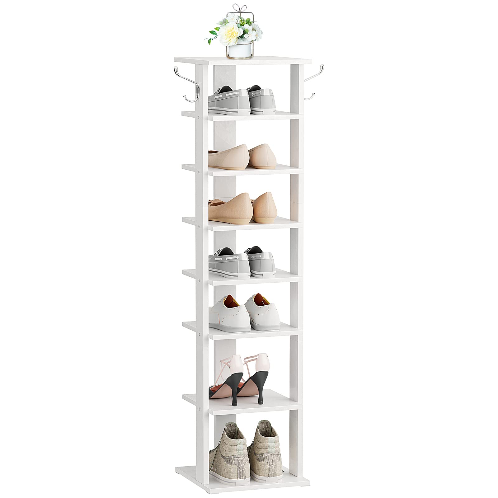 HOOBRO 8-tier rack keeps footwear organized and surfaces clutter-free.