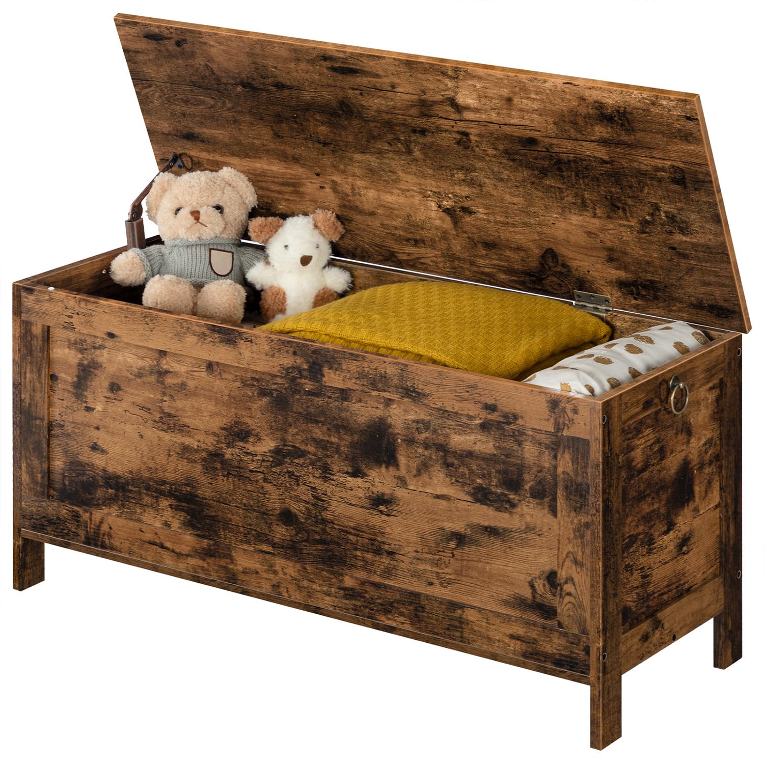 Hoobro retro rustic finish enhances living room decor with warmth.