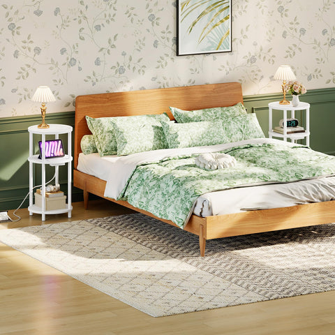 HOOBRO round-bamboo-end-table-guarded-design keeps items safe during everyday use.