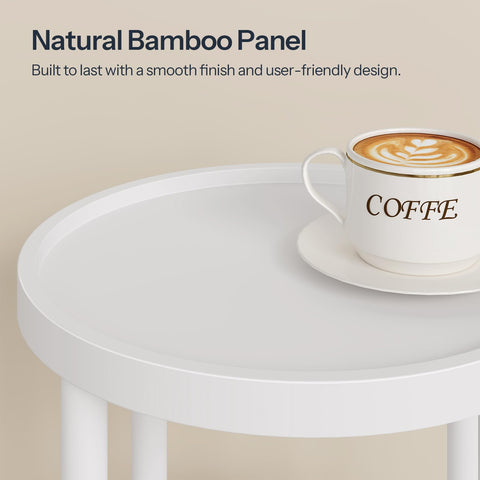 HOOBRO bamboo-end-table-load-capacity-44lb supports decor and lamps securely.
