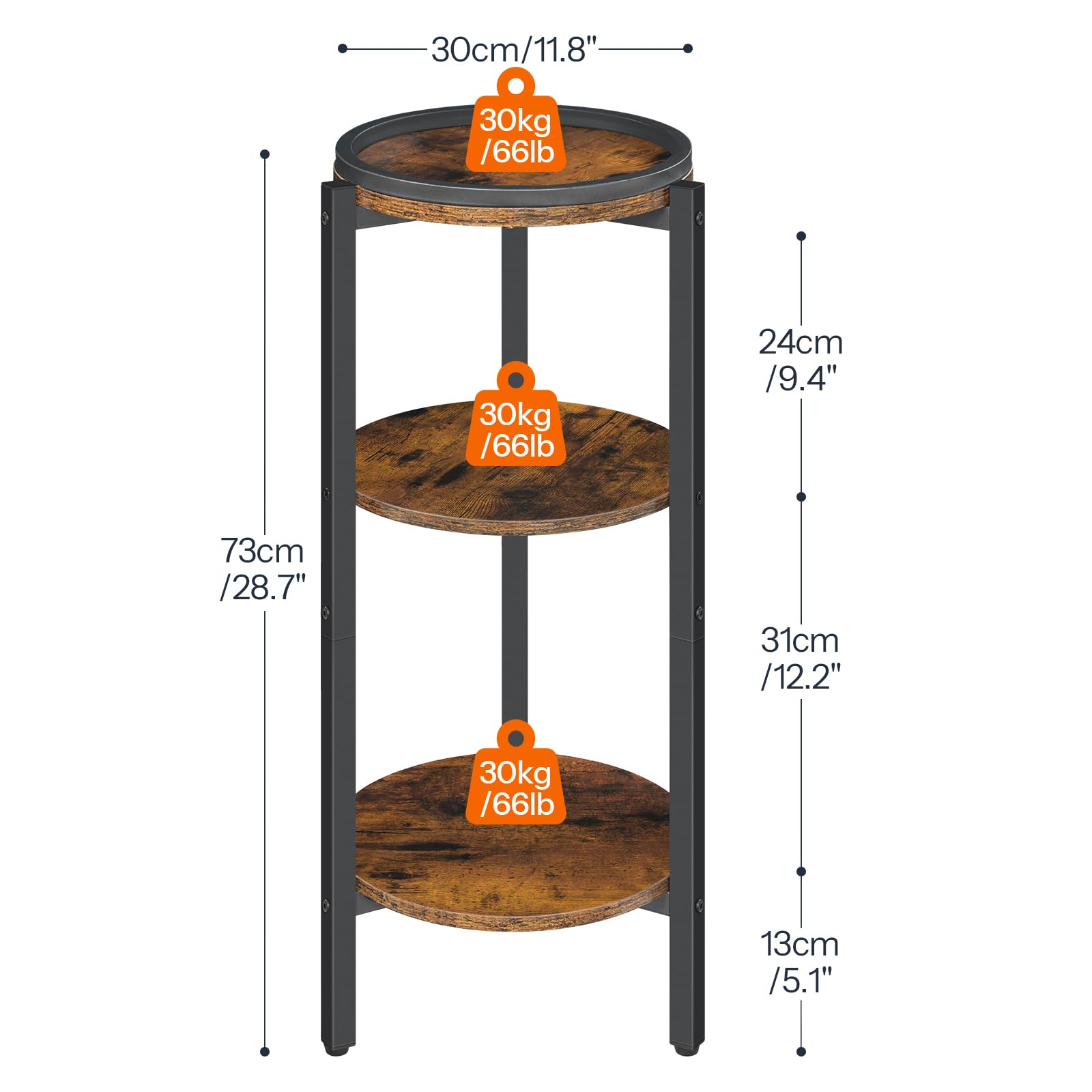 HOOBRO rustic brown finish with metal legs adds vintage industrial style