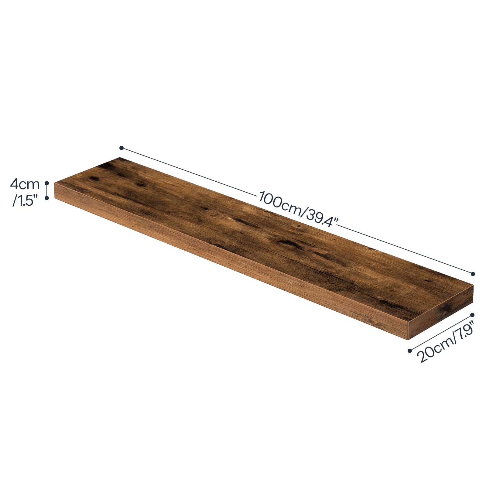 HOOBRO rustic brown finish shelves add warm, stylish storage to bedrooms.