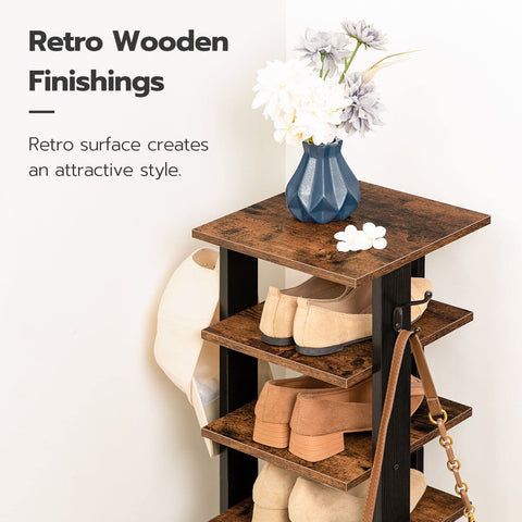 HOOBRO rustic brown finish adds warm style to entryways.
