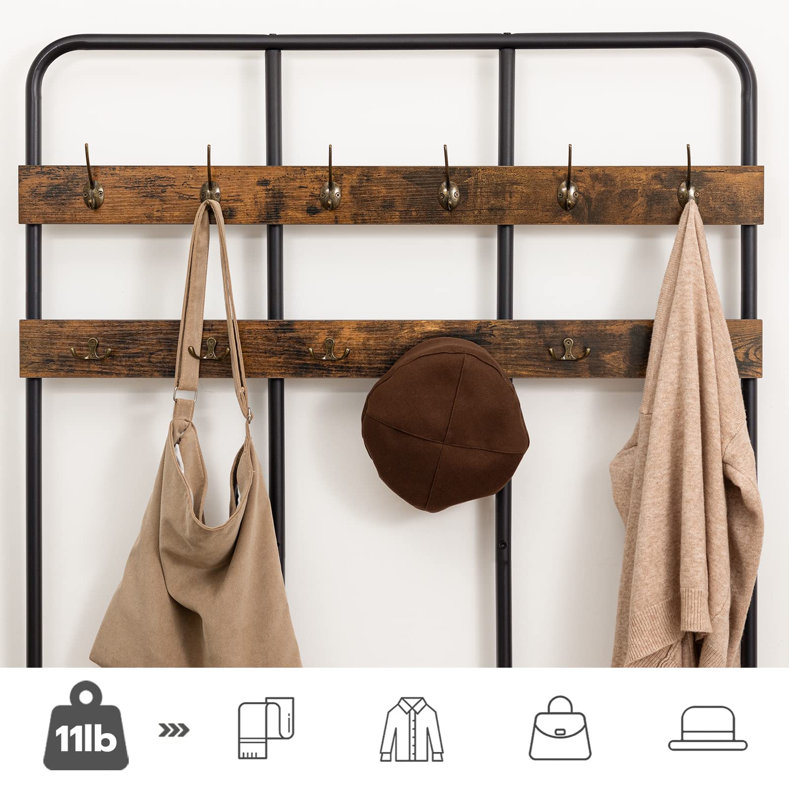 HOOBRO rustic brown finish adds warm, industrial flair.