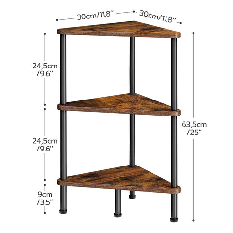 HOOBRO rustic brown shelves pair with black frame for character.