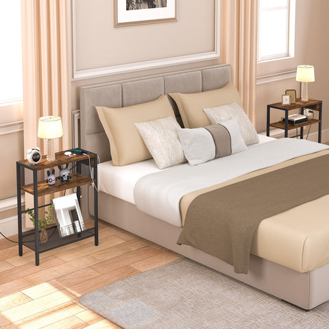 HOOBRO set of two slim nightstands ideal for tight spaces.