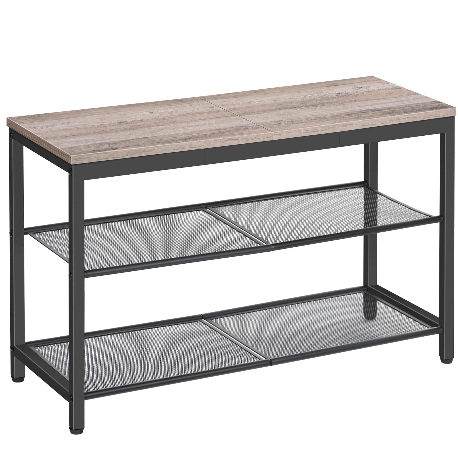 HOOBRO shoe bench with 3-tier shelves for organized entryway storage and sturdy support