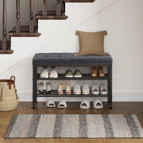 HOOBRO shoe bench in entryway ready for daily use