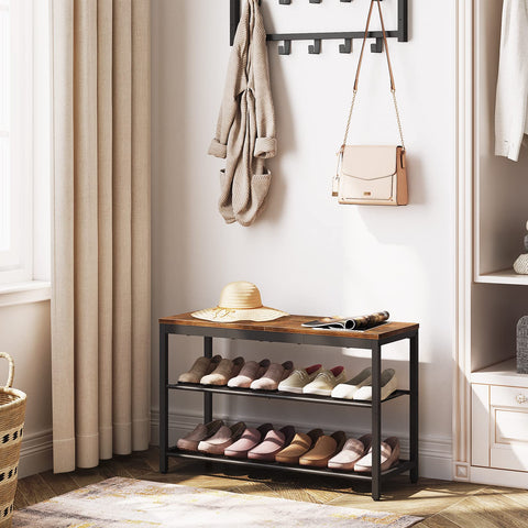 HOOBRO three-tier mesh shelves keep footwear tidy and airier for quick access.