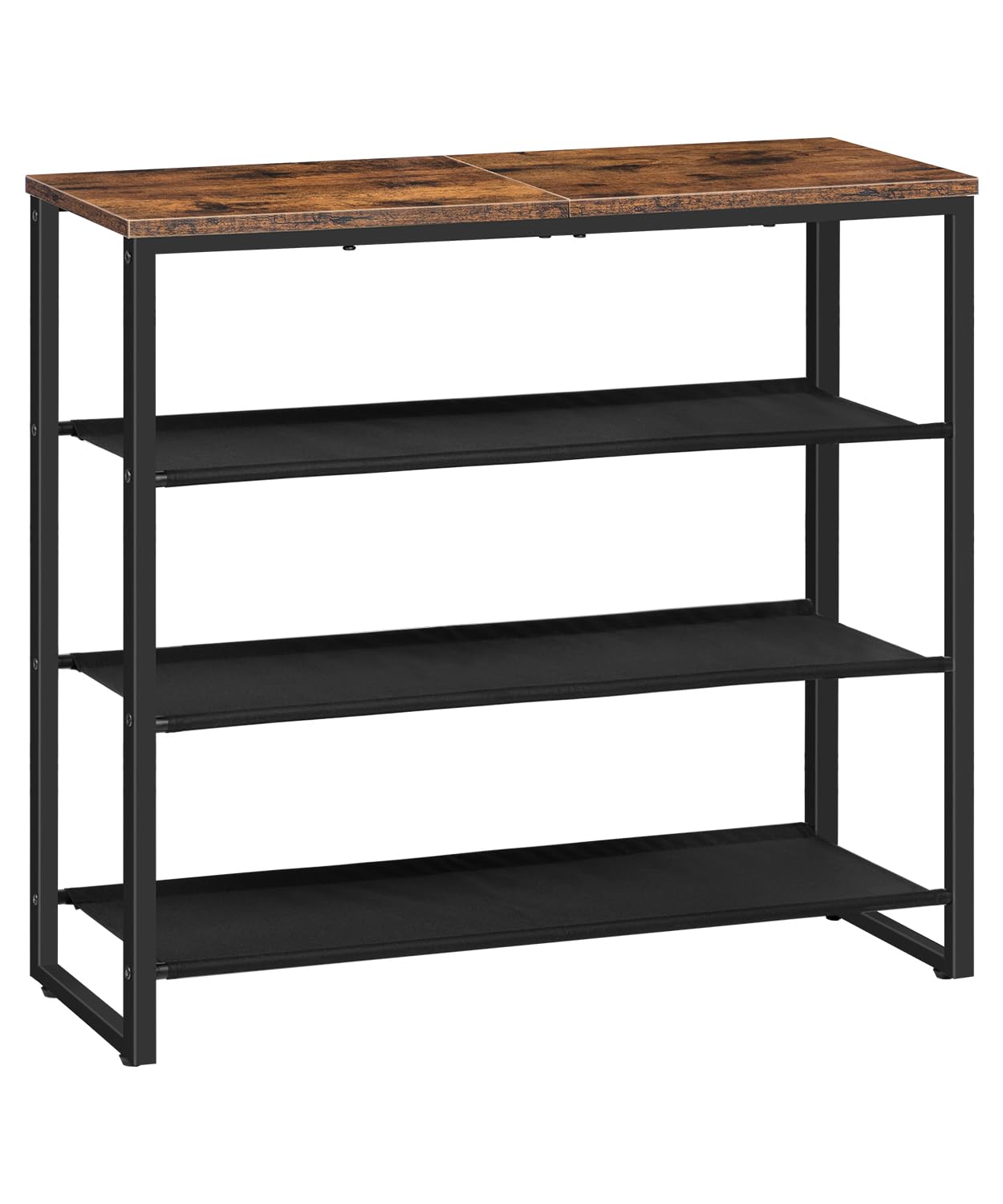 HOOBRO 4-tier shoe rack front view shows organized entryway storage