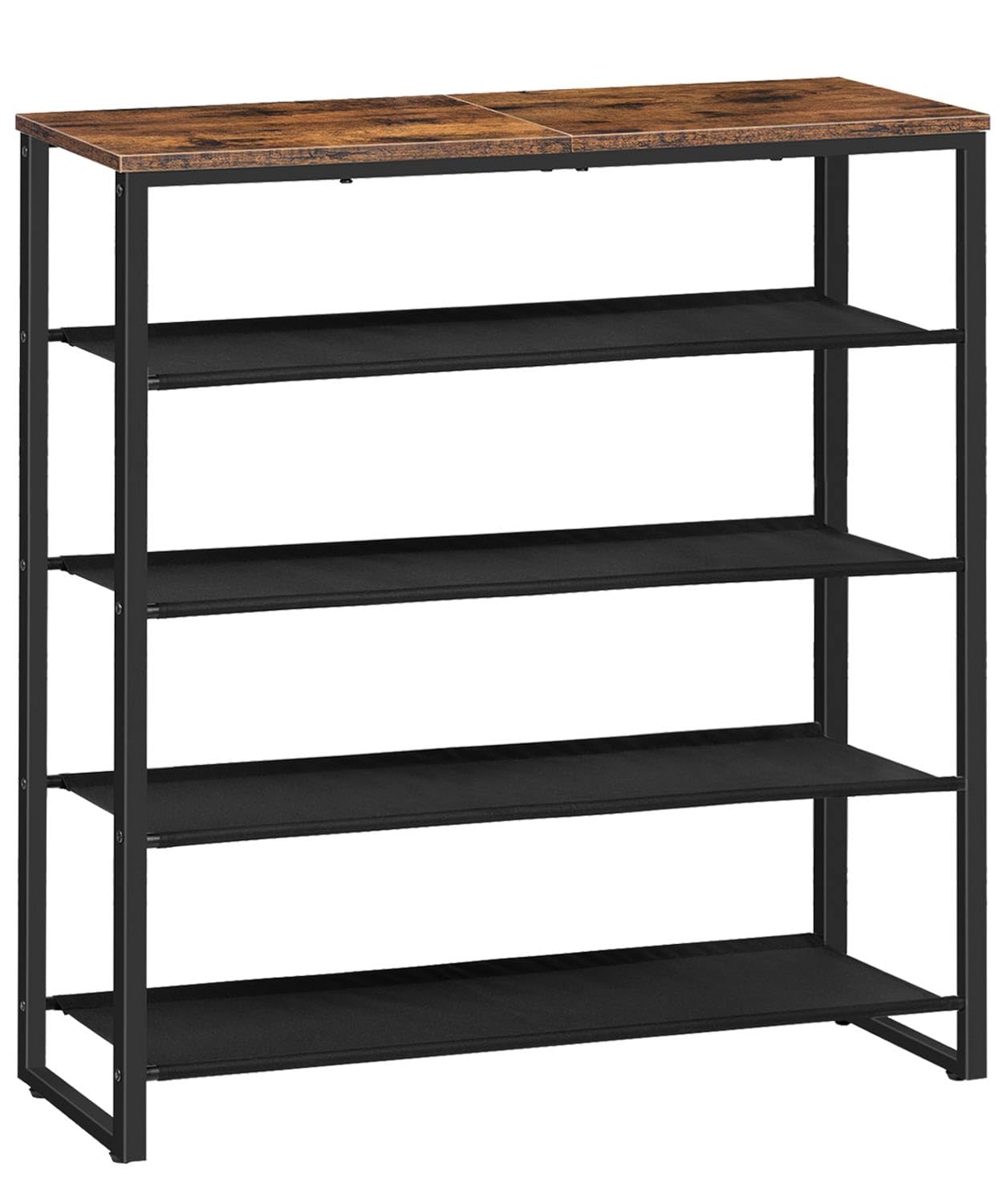HOOBRO 5-tier shoe rack with top panel keeps entryway organized.