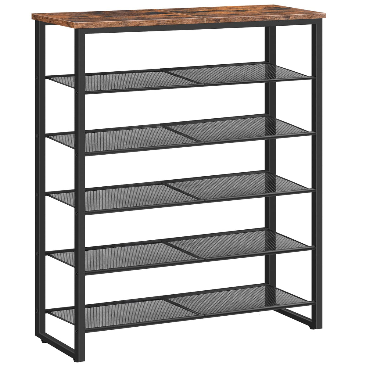 HOOBRO 6-tier shoe rack front view showing organized entryway storage