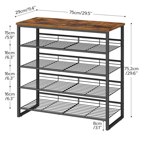 HOOBRO adjustable tilt-angle shelves adapt to various shoes for neat organization.
