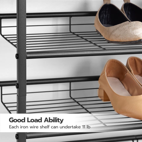HOOBRO dimensions show generous width for multiple shoes per tier.