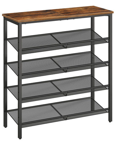 HOOBRO entryway shoe rack with top shelf for organized, accessible storage