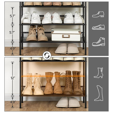 HOOBRO sturdy metal mesh shelves support daily use without sagging