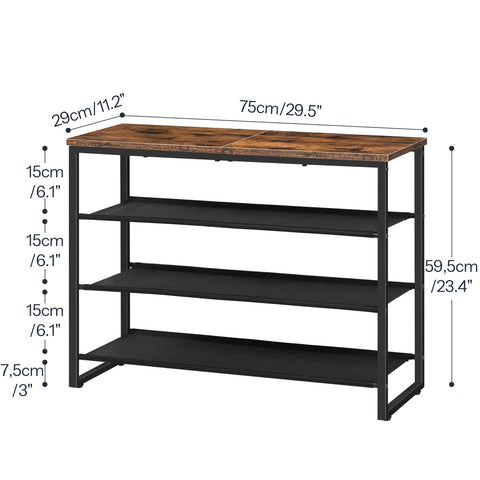 HOOBRO shoe rack side profile highlights compact footprint for small spaces
