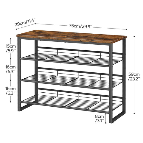 HOOBRO shoe rack spacious storage accommodates 3–4 pairs per layer.
