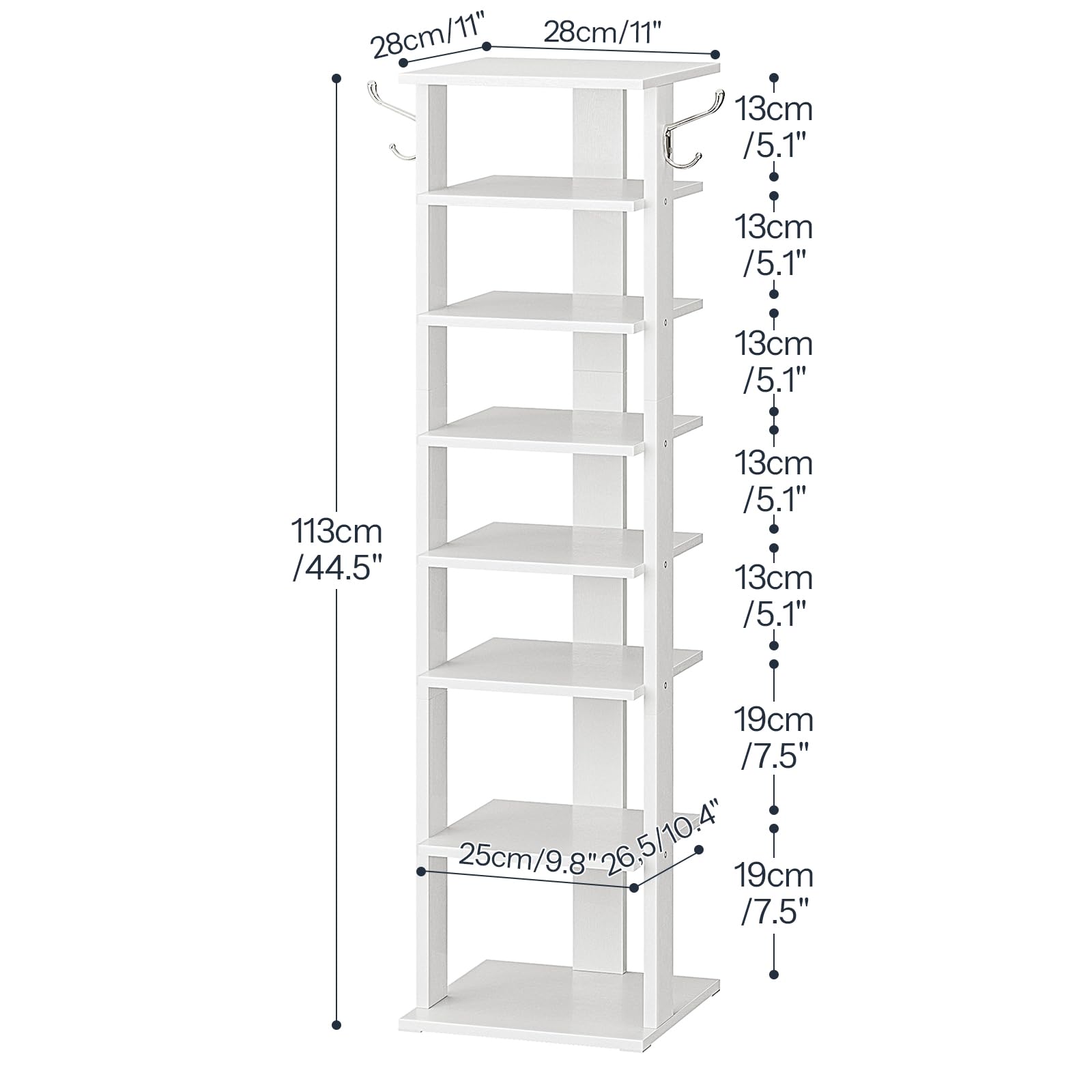 HOOBRO side hooks provide umbrella storage beside shoes for organized entryways.