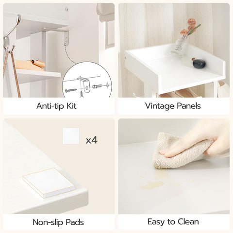 HOOBRO side hooks hold umbrellas and wallets for convenient organization.