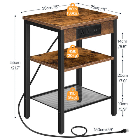 HOOBRO side table adjustable shelves maximize space and organization
