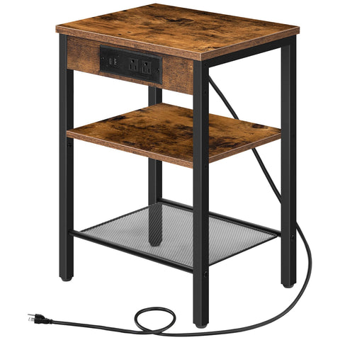 HOOBRO side table charging station with outlets enabling bedside device charging