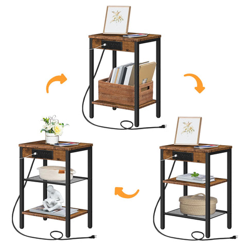 HOOBRO side table fits dorm or bedroom corners and keeps items organized