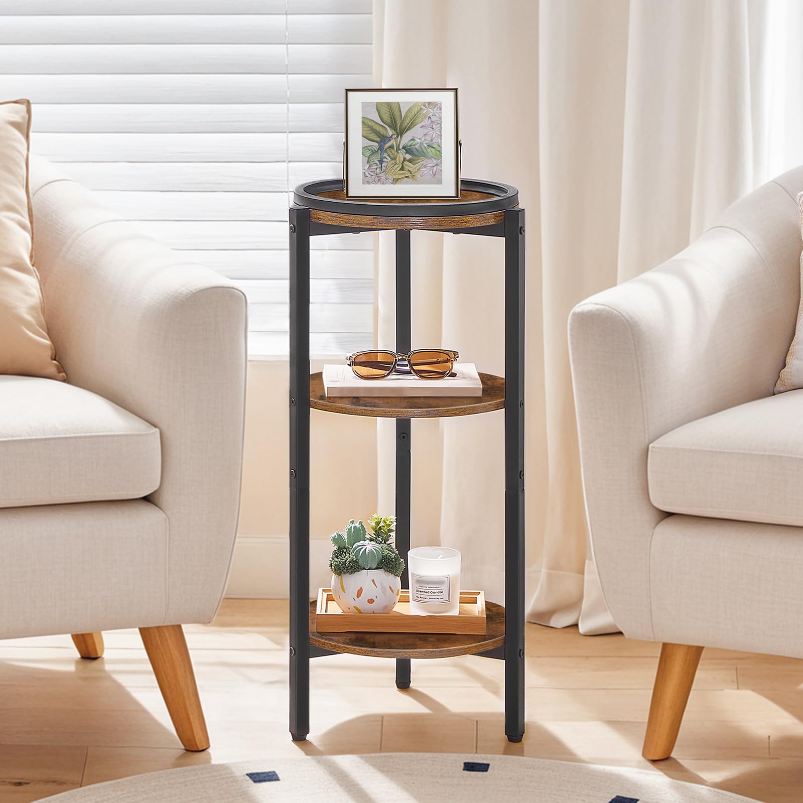 HOOBRO slim nightstand with smooth surface for easy cleaning and daily use