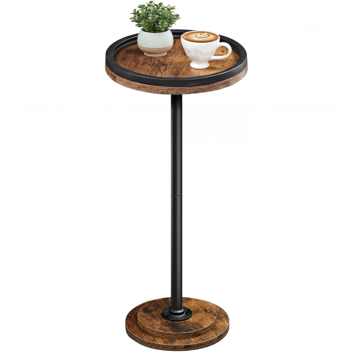 HOOBRO small round side table assembly steps showing quick setup