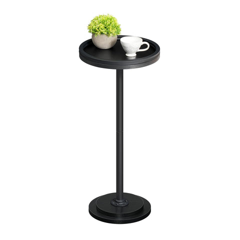 HOOBRO small round side table with pedestal accent for compact spaces